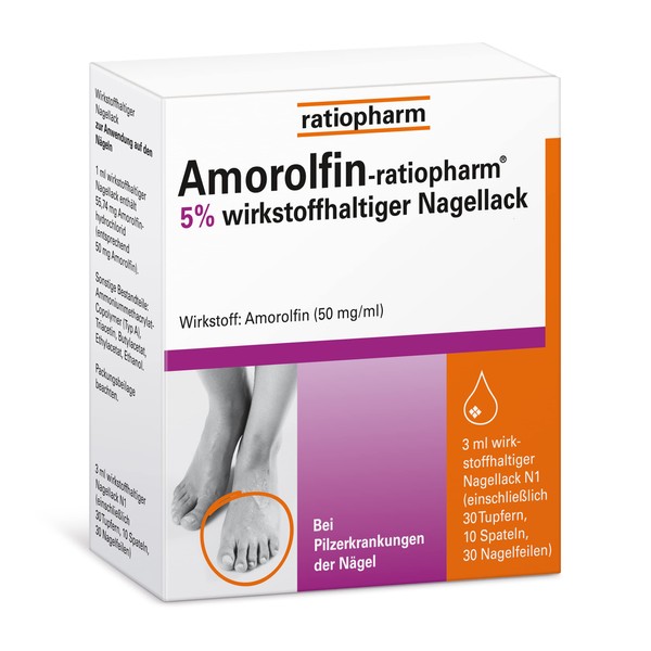 Amorolfine Ratiopharm 5% W/V Medicated Nail Lacquer 3 ml