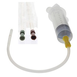 Kosmetex Bubble Syringe 100 ml, Sterile and Latex-Free with Luer Attachment and 3 x Enema Aid, Syringe 3 x Catheters