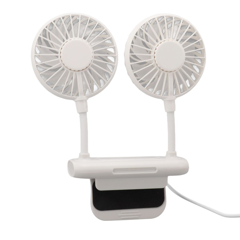 White Desktop Screen Fan with Adjusting Clip 3 Gear 360°