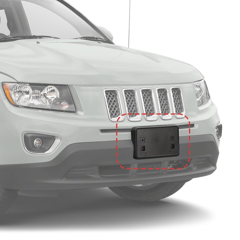 Jimen Fit for Jeep Compass 2011-2017, Front License Plate Frame