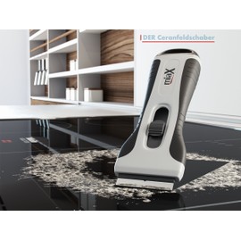 miaX Professional Ceramic Hob Scraper – Your Reliable Scraper For Kitchen and Household – Sturdy Hob Scraper With Soft-Touch Handle – Replacement Blades Integrated Into The Glass Scraper