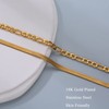JECOMY Dainty Gold Chain Bracelet for Women 18K Gold Plated