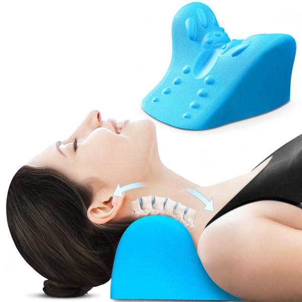 AUVON Neck Stretcher Joint-Developed with Therapists, Neck and Shoulder Relaxer with TCM Nodes and Exclusive Muscle Training, Cervical Traction Device for TMJ Pain Relief and Cervical Spine Alignment