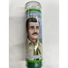 Brilux Jesus Malverde Prepared Scented Green Pillar Candle in Glass
