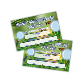 2025 VBS Certificate of Completion Magnify God In Your Life - 50pk 9x6” Vacation Bible School Award of Participation Psalms Magnifying Glass