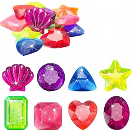 16 pcs Summer Underwater Gemstones Set Colorful Diving Gem Pool Toy for Birthday Swimming Pool Party Favors Fish Tank Stuffer