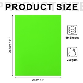 QUARKZMAN Glow Paper in the Dark 10 Sheets Blank Neon Cardboard 8 x 11 Inch 250 gsm Fluorescent Blacklight Poster for Party Dance Floor Ghost Supplies, Green
