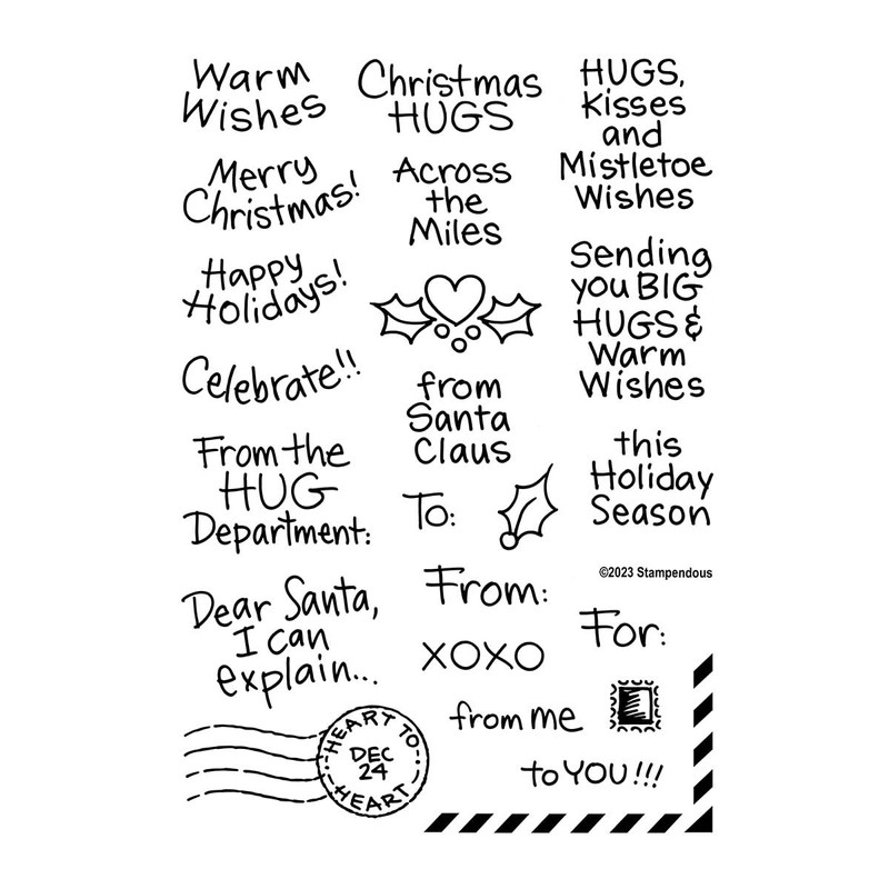 Spellbinders Holiday Hugs Sentiments Clear Stamp Set