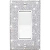 Silver Bling Rhinestones Single Rocker Switch Light Switch Cover Plates