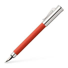 FABER-CASTELL 141770 Faber Castel Fountain Pen, Medium, Medium Point, Tasimio India Red, Dual Use, Genuine Imported