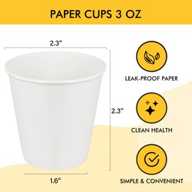 RACETOP [300 Pack Paper Cups 3 oz, Bathroom Cups 3 oz, Disposable Bathroom Paper Cups, Small Mouthwash Cups, Ideal for Party, Travel, Events, Picnic, BBQ