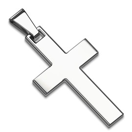 Autiga® Stainless Steel Pendant Cross Necklace Leather Chain Ball Chain Women Men, Stainless Steel