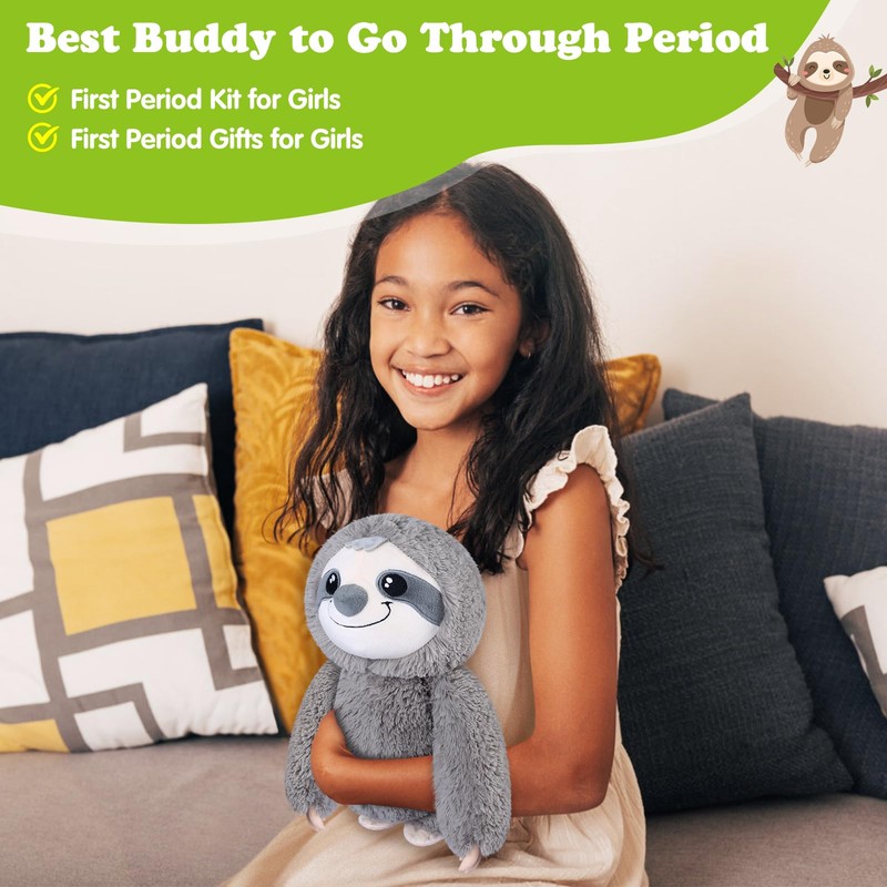 SUZZIPAD Microwavable Stuffed Animal, Heated Sloth Plush for Anxiety, Bedtime,