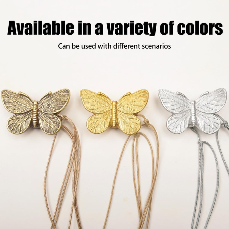 2 PCS Curtain Holdbacks,Resin Magnetic Butterfly Curtain Tie Back Clips