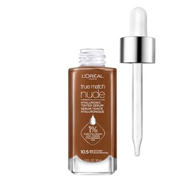 L'Oreal Paris True Match Nude Hyaluronic Tinted Serum Foundation with 1% Hyaluronic acid, Rich Deep, 1 fl. oz.