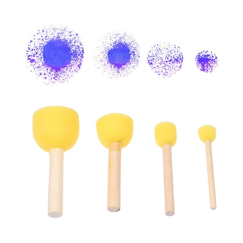 Kare & Kind 30-Piece Round Sponge Brush Set, Painting Tools,