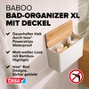 tesa® Baboo XL Bathroom Organiser with Bamboo Lid, Matt White,