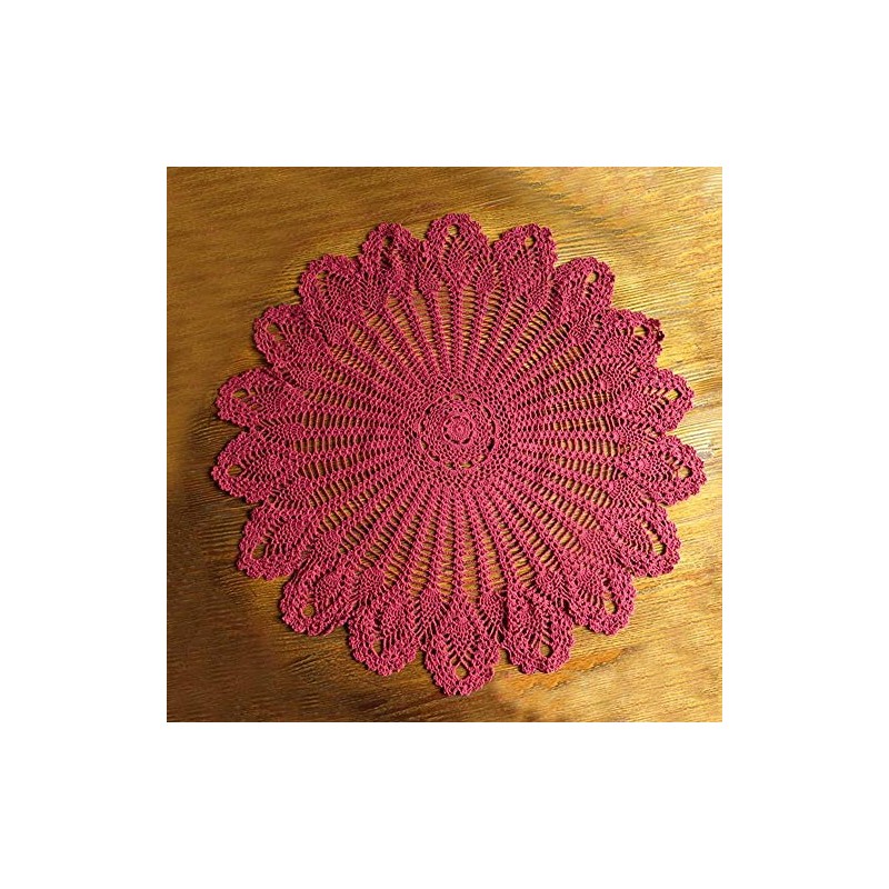 AMIPOS Round Table Cloths Cotton Lace Hand Crocheted Tablecloths Tablecloths