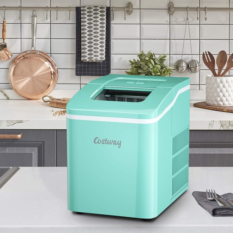 COSTWAY Countertop Ice Maker, 26Lbs/24H Portable Ice Machine with Self-Cleaning