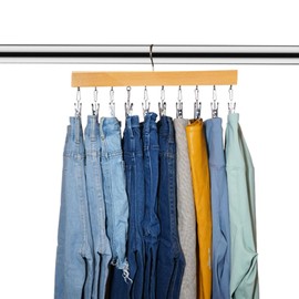 SUNTRADE 10 Clips Legging Organizer for Closet,360° Rotating Space Saving Hanging Clothes Organizer for Closet Organizers and Storage (Beige)