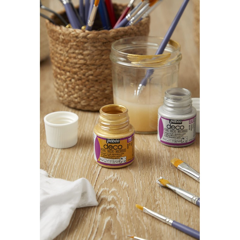 Pebeo 45ml Deco Pearl, Acrylic, Silver, 7 x 4.5 x