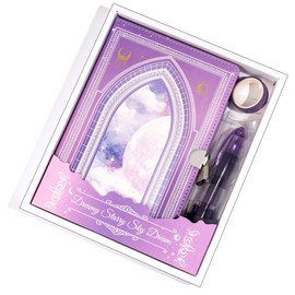 MINICAGIE Journal with Lock for Girls Ages 8-12 Diary with Lock and Key 296 Gold Edged Pages Locked Journal for Women Teen Girls with Gift Box, Pink