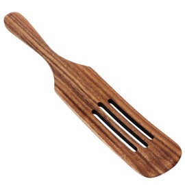 WRITWAA Spurtles Kitchen Tools Wooden - Slotted Wood Spatula Peanut Butter Stirrer Tool Wooden Cooking Spoons Utensils Nonsick Cookware for Mixing Serving Spreading 31cm