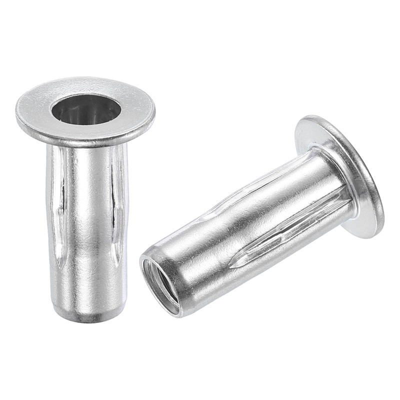 uxcell 5/16-18 Multi-Grip Rivet Nuts, 10pcs Pre-Bulbed Shank Flat Head