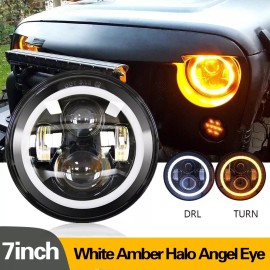 LX-LIGHT Newest 105W 7"Round Led Headlight High/Low Sealed Beam Bulb for Ford Pickup MPV