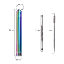 Supertool Titanium Toothpick Holder Portable Pocket Toothpick Container with Metal Toothpick & Key Ring for Outdoor Camping Activities