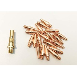 20-PK .035" Contact Tips fit Lincoln Magnum PRO 100L & PRO 175L KP2744-035T Tapered + 1-PK KP3076-1 Gas Diffuser (.035")