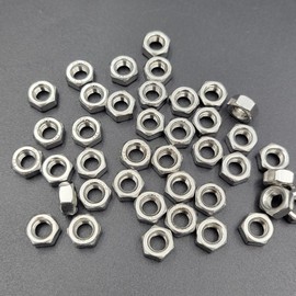 Tom's world 60Pcs M6-1 Hex Nut Assortment Set Stainless Steel 304(18-8) Metric Hexagon Nut for Bolts, Bright Finish, Full Thread (M6)