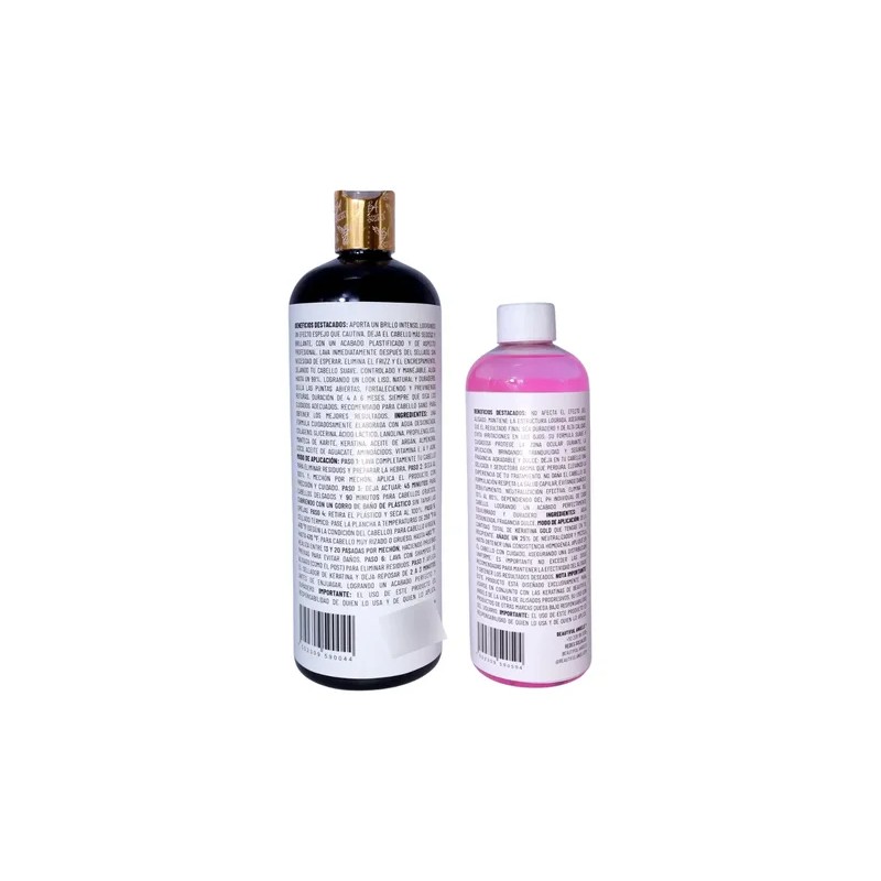 Kit Keratina Efecto Espejo Ap 1l, Neutralizador 500 Ml