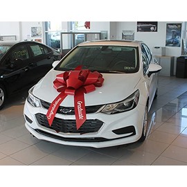 30" Congratulations Graduate Big Suction Cup Car Bow - Made in USA (Red)