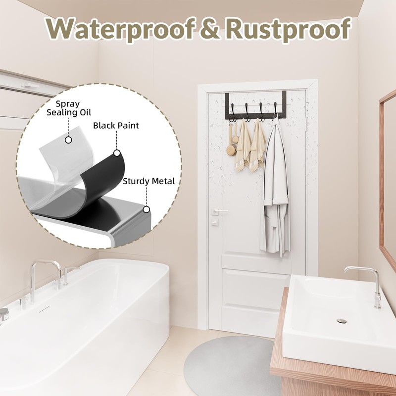 WLCSNG Heavy Duty Over The Door Hooks Rustproof - 25lb