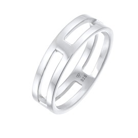 Kuzzoi Solid men's ring (6 mm) puristic design, band ring for men made of 925 sterling silver, polished silver, lifestyle ring, modern solid, ring size 60-66, 0605792421, 925 sterling silver,