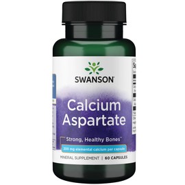 Swanson Calcium Aspartate - Herbal Supplement Promoting Bone, Heart, & Muscle Health - Natural Formula Promoting Total Body Wellness - (60 Capsules-200mg Each)