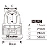 Master Lock M5JAD Padlock, Keyed, Professional Specifications, Rustproof, Outdoor, High