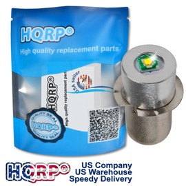 HQRP P13.5S Base Upgrade Flashlights LED Bulb 1-1.2W, 6-24 VDC, Cool White 6000K, Compatible with Ridgid Hitachi Ryobi Skil Makita Craftsman Bosch Porter Cable Dewalt Milwaukee Flashlight (2pcs)