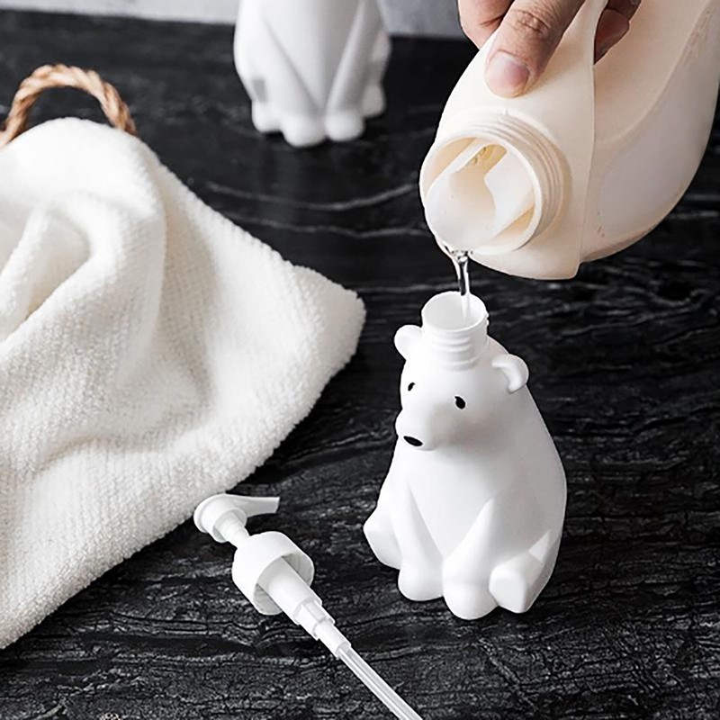 Soap Dispenser Bottle Cute Bear Shape Large Capacity Pump Dispenser