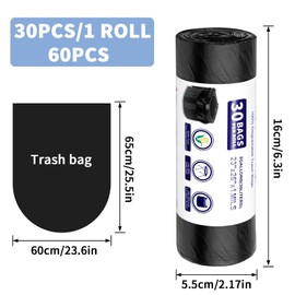 60 Pieces Toilet Bags Black Set 30L Biodegradable Camping Toilet Bag Camping Toilet Bag Waterproof Separation Toilet Accessories Organic Waste Bag for Mobile Toilets Hiking Travel Kitchen