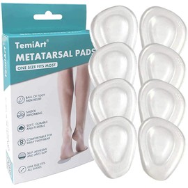 almohadilla Metatarsiana Cuidado de Pies Cojines Bola Pie Plantillas Inserto en el Antepié Tacones Altos Almohadilla Silicona para Pies Mujer Metatarsal Pads Ball of Foot Cushions Alivio del Dolor Pie (4 pares)