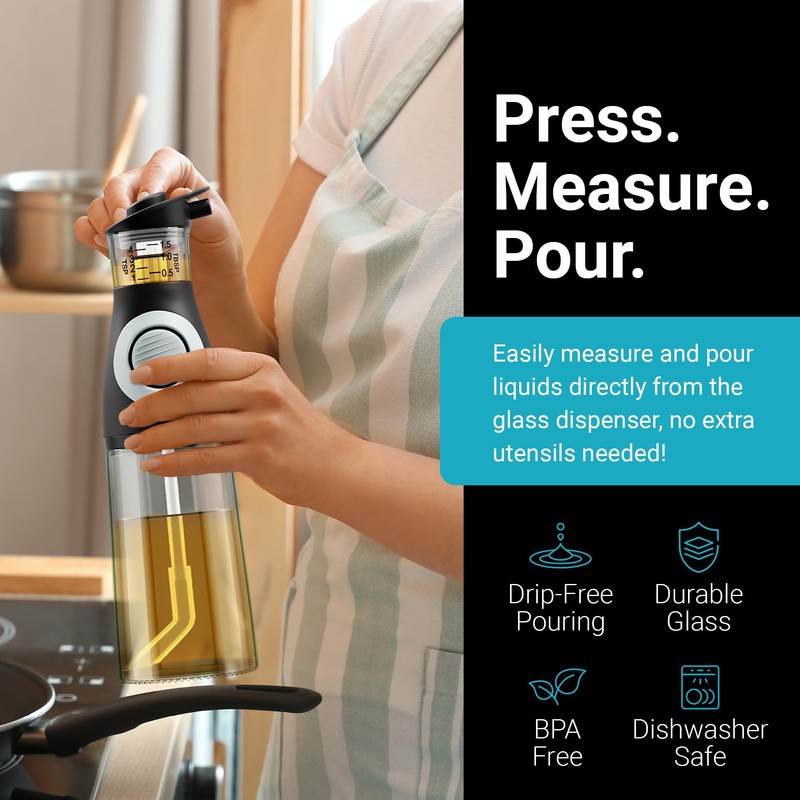 Belwares Oil and Vinegar Dispenser Set with Measuring Cup -