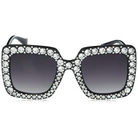 Circus NY by Sam Edelman Women's CC439 Bling Oversized Square Sunglasses with UV400 Protection - Trendy Gifts for Her, 51mm