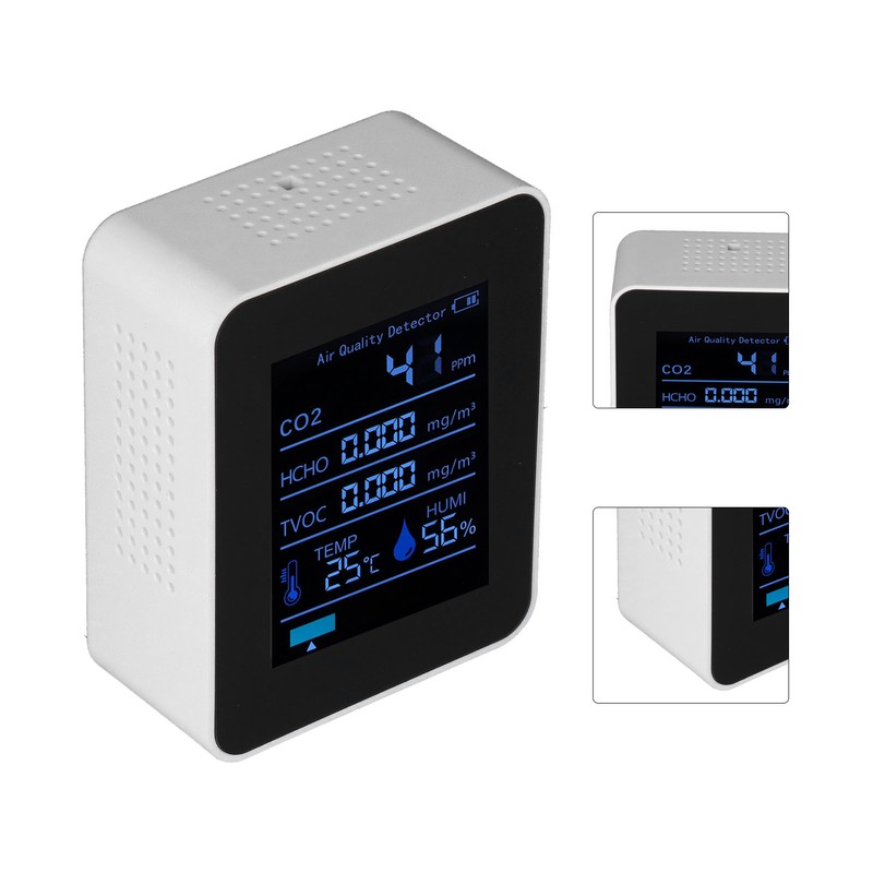 Digital Air Quality Monitor 3.7V Portable Carbon Dioxide Detector Temperature