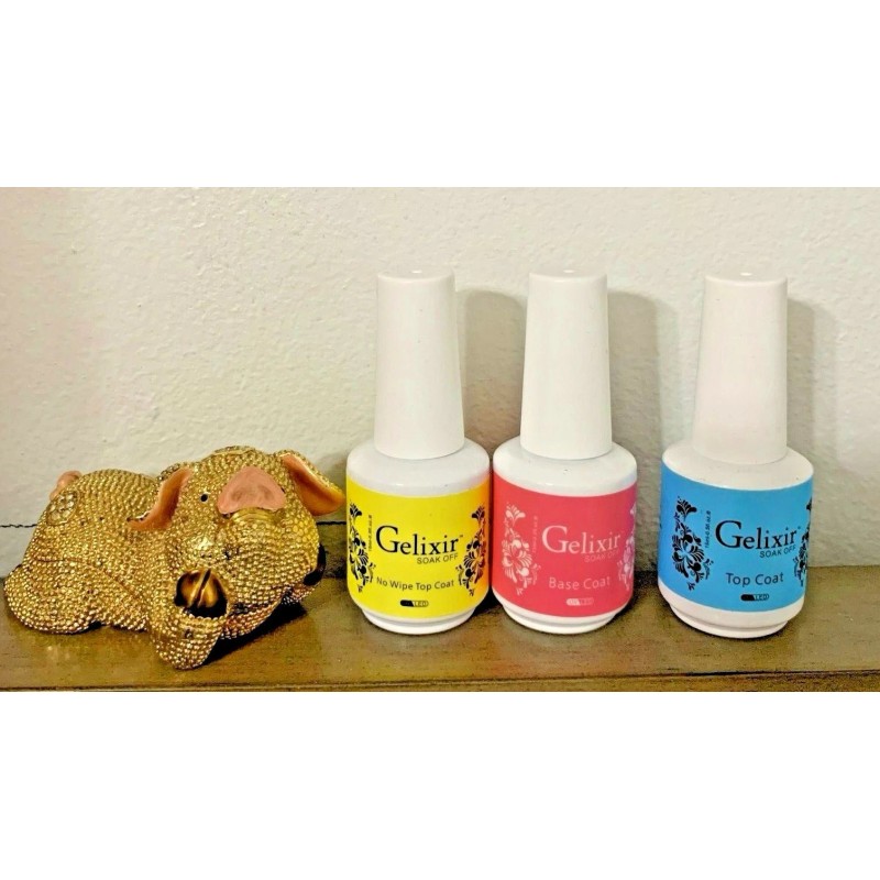GELIXIR - Soak Off Gel - Base -Top - No-wipe
