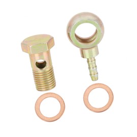 REPAIROCK 14mm Banjo Hose Barb Bolt Fittings Banjo Bolt Washer Kit Bronze Tone Metal for Motorcycle Car Auto Replacement Parts