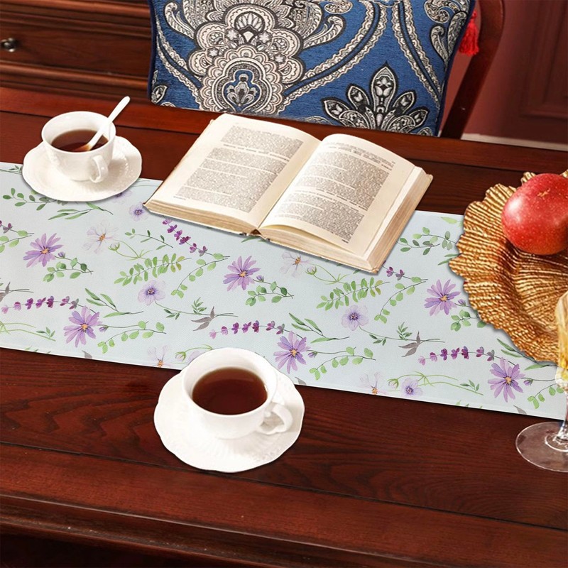 LeLehome Farmhouse Table Runner, 13 X 72 Inch Spring Summer
