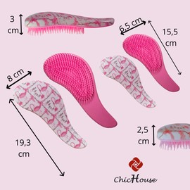 Hair Detangler Brush Hair Detangler Brush Soft Bristles Hair Brush Travel Hair Brush Gift (Pink Flamingo, Bundle Large+Small)