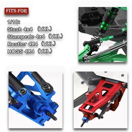 hopsupRC Upgrades for 1/10 Rustler/Slash/Stampede 4x4,RC Shocks&Steel Drive Shaft CVD&Adjustable Turnbuckles Camber Links&A Arm&Caster Block,Steering Blocks,Stub Axle Carriers,Wheel Hex&Hex Hub,Blue